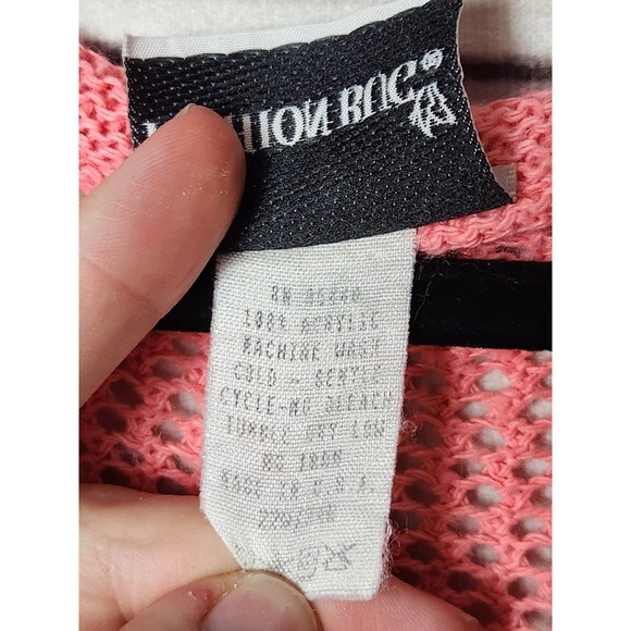 Fashion Bug Womens Mesh Open Knit Sweater Long‎ Sleeve Coral Pink Size 22 - Picture 4 of 6